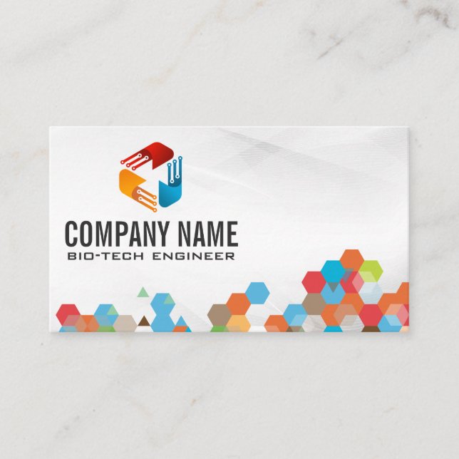 Carte De Visite Logo technique | Couleurs géométriques (Devant)