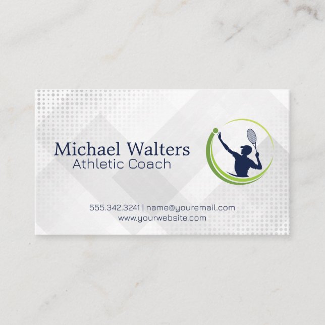 Carte De Visite Logo Tennis Sport | Entraîneur sportif (Devant)