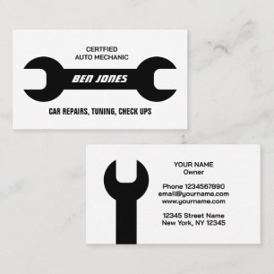 Carte de visite logo tournevis réparation automobi