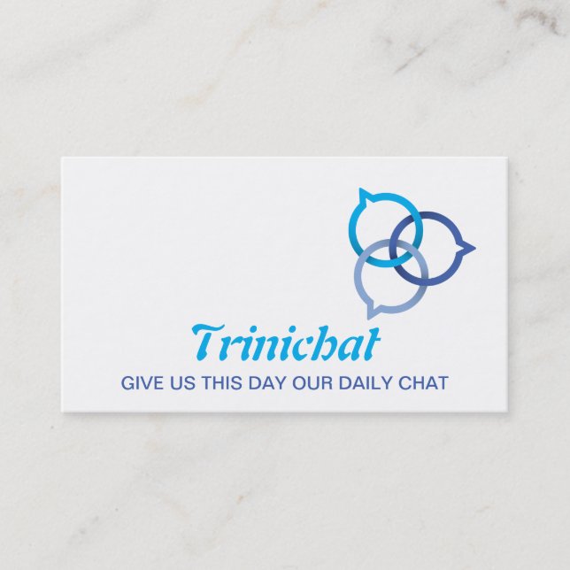 Carte De Visite Logo Trinity Conversation Bubble (bleu) (Devant)