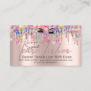Carte De Visite Logo Unicorn Rose Lash d'instructions de suivi