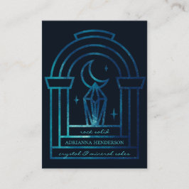 Carte De Visite Logo unique en bleu foncé en cristal de la lune