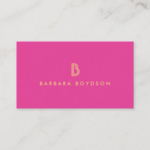 Carte De Visite LOGO vintage MODERNE ROSE et OR MONOGRAM INITIAL