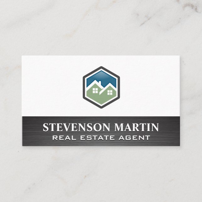 Carte De Visite Logos de la maison | Agent immobilier (Devant)