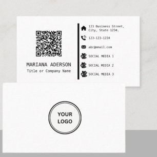 Carte De Visite Logos personnalisés, icônes de médias sociaux et c