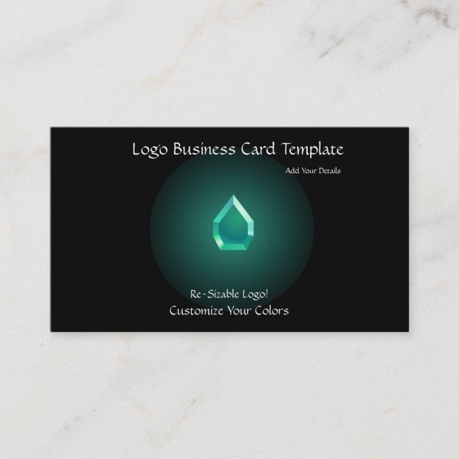 Carte De Visite Logos simples - Bijou en verre Turquoise (Devant)