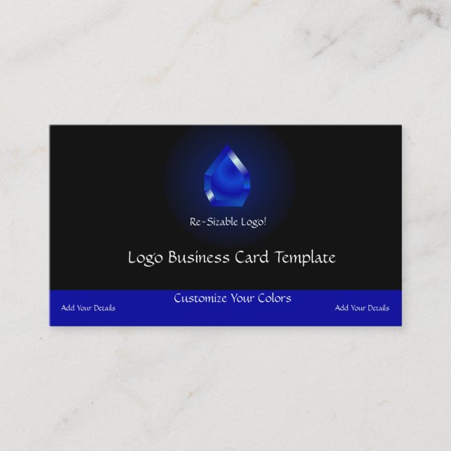 Carte De Visite Logos simples - Logo Jewel Blue Sapphire (Devant)