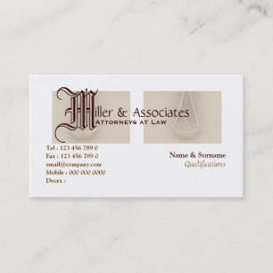 Carte De Visite Loi d'avocat de mandataire juridique