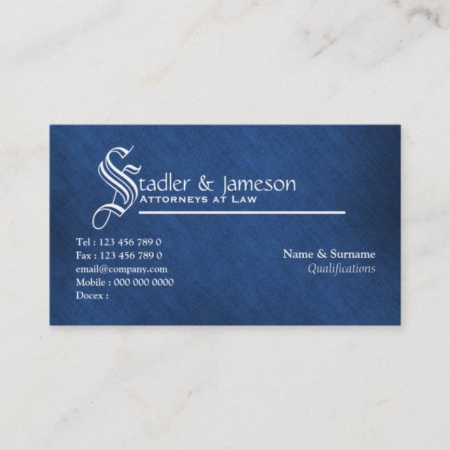 Carte De Visite Loi d'avocat de mandataire juridique (Devant)