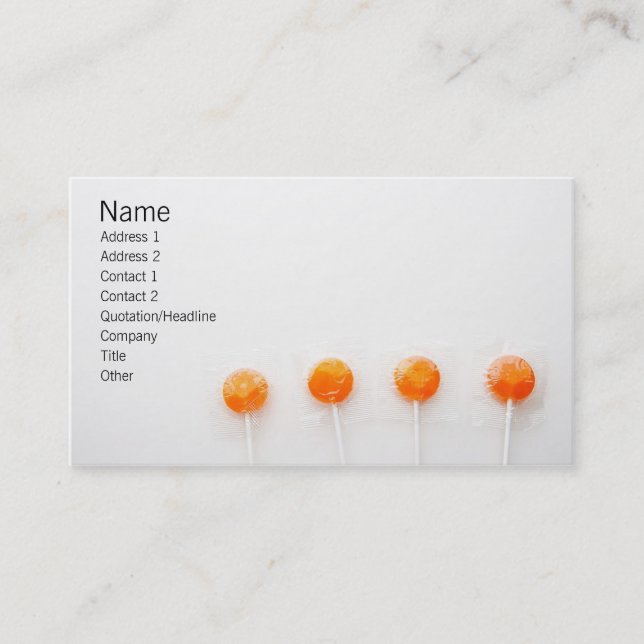 Carte De Visite Lollipops orange (Devant)