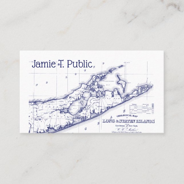 Carte De Visite Long Island The Hamptons Map VC (Devant)