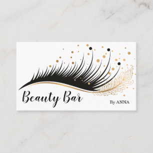 Carte De Visite Long Lash Extension Maquillage Plumes Beauté Salon