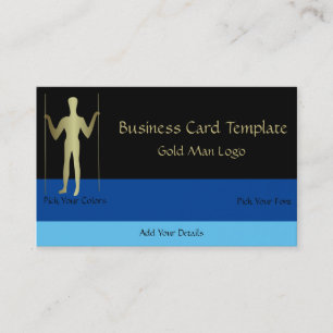 Carte De Visite Long Man - Logo Simple Gold Man