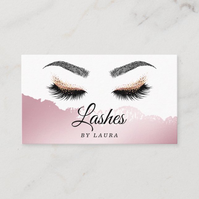 Carte De Visite Longues Belles Lashes Yeux et Brows Main dessinée (Devant)
