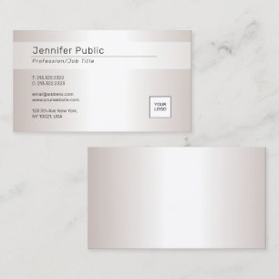 Carte De Visite Look Argent Moderne Élégant Glamour Avec Logo