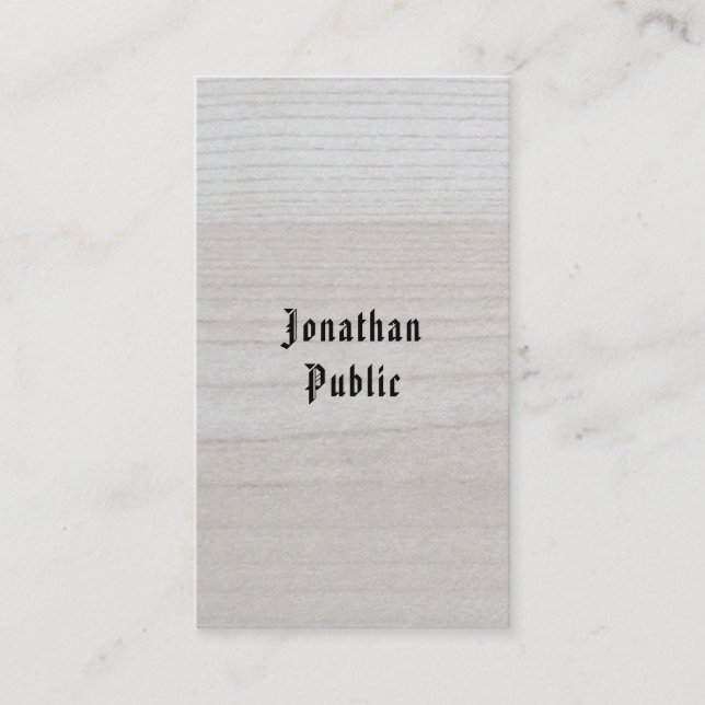 Carte De Visite Look bois Modèle manuscrit Luxe Premium épais (Devant)