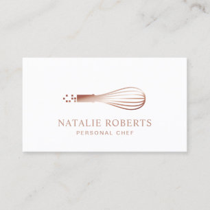 Carte De Visite L'or rose battent le chef personnel de boulangerie