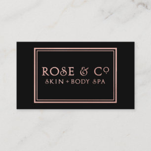 Carte De Visite L'or rose rougissent cadre fascinant noir vert