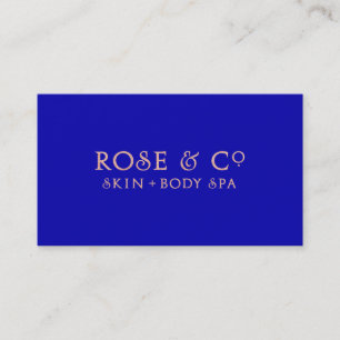 Carte De Visite L'or rose rougissent charme minimal de saphir bleu