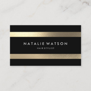 Carte De Visite L'or rugueux chic de FAUX barre 2 élégants