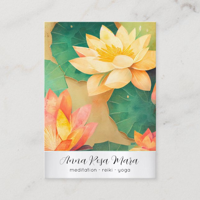 Carte De Visite *~* Lotus 4 Art   PHOTO Nature Flowers QR AP67 (Devant)