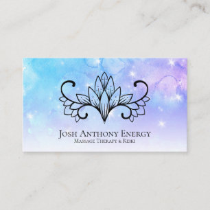 Carte De Visite *~* Lotus Aqua Pink Pastel Nebula Galaxy Universe