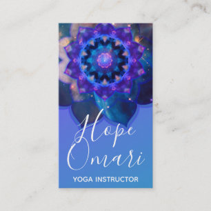 Carte De Visite Lotus Bleu Mandala