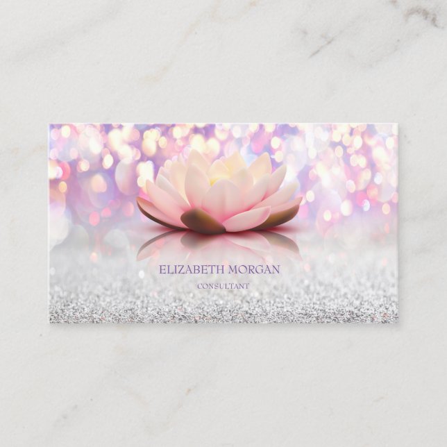 Carte De Visite Lotus Bokeh, élégant et moderne (Devant)
