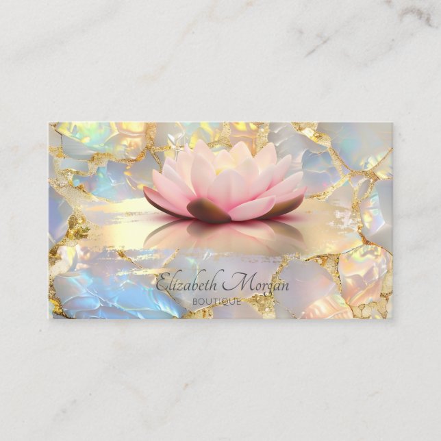 Carte De Visite  Lotus Brush Stroke Opal Stone (Devant)