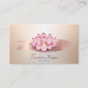 Carte De Visite Lotus Élégant Rose Gold Pinceau Lotus