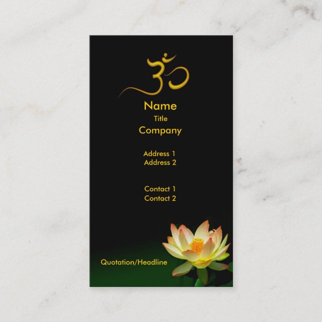 Carte De Visite Lotus en fleurs pour les guérisseurs méditatifs ca (Devant)