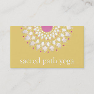 Carte De Visite Lotus Exotique Jaune Floral Wellness Therapist