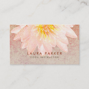 Carte De Visite Lotus Fleur Aquarelle Guérison Méditation Yoga