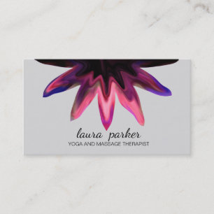 Carte De Visite Lotus Fleur Aquarelle Yoga Massage de guérison