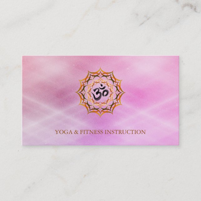 Carte De Visite Lotus Fleur Logo Yoga Elégante Aquarelle Moderne (Devant)