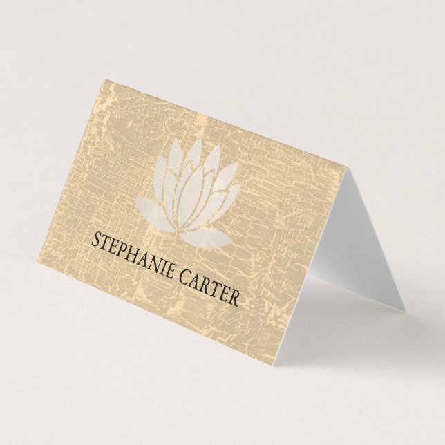 Carte De Visite Lotus Fleur Marbré Texture (Devant)