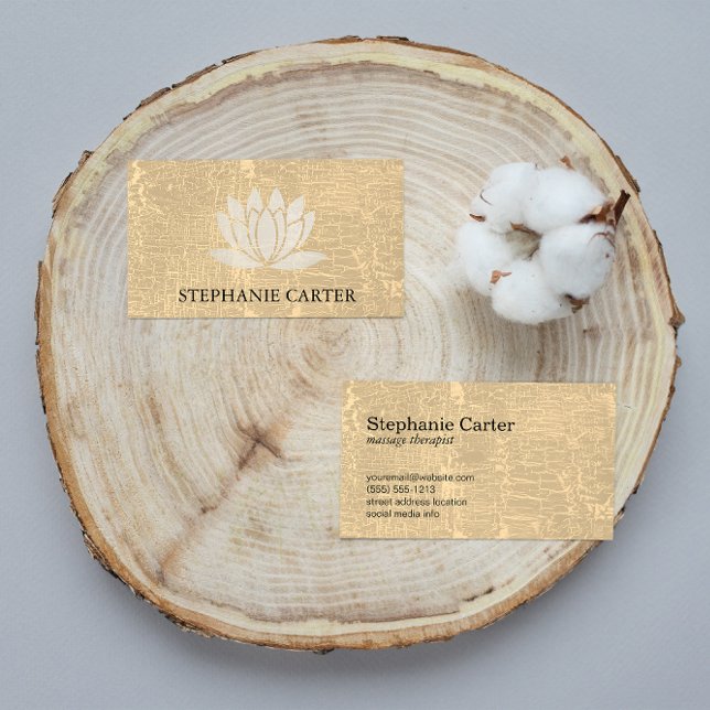 Carte De Visite Lotus Fleur Marbré Texture (Créateur téléchargé)