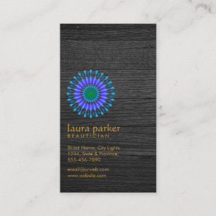 Carte De Visite Lotus Fleur Noir Bois Yoga Méditation Santé Spa
