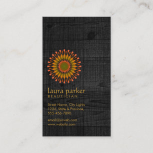 Carte De Visite Lotus Fleur Noir Bois Yoga Méditation Santé Spa