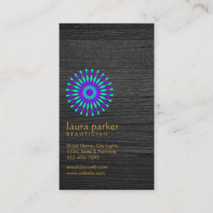 Carte De Visite Lotus Fleur Noir Bois Yoga Méditation Santé Spa