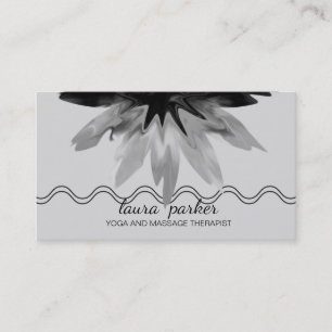 Carte De Visite Lotus Flower Black Logo Thérapie de guérison Yoga