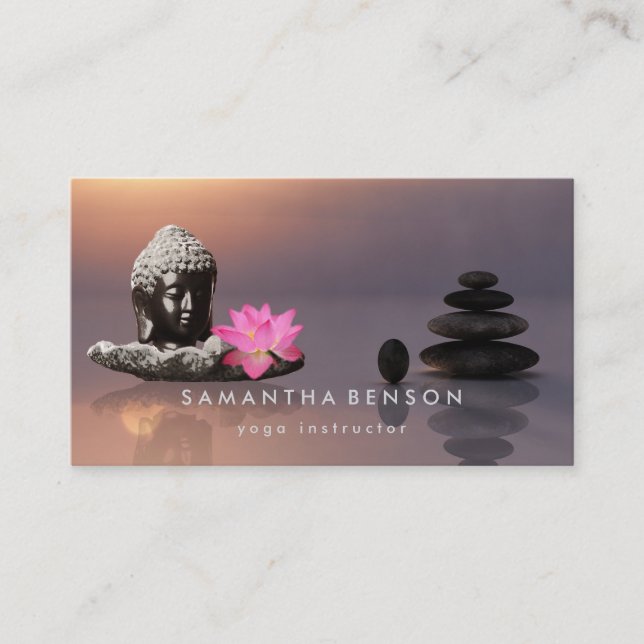 Carte De Visite Lotus Flower Bouddha Zen Logo Yoga (Devant)