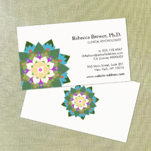 Carte De Visite Lotus Flower Holistic Mental Health Healer