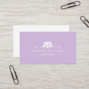 Carte De Visite Lotus Flower Lavander minimaliste professionnel