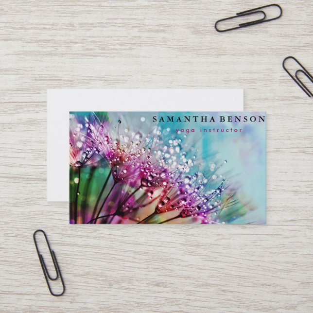 Carte De Visite Lotus Flower Logo Yoga (Devant/Arrière en situation)