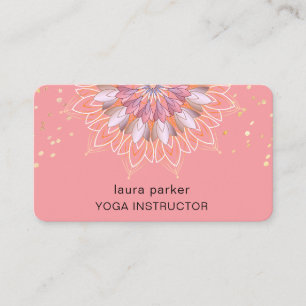 Carte De Visite Lotus Flower Rose Gold Elegant Yoga Meditation