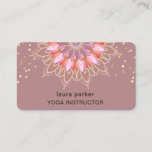 Carte De Visite Lotus Flower Rose Gold Elegant Yoga Meditation