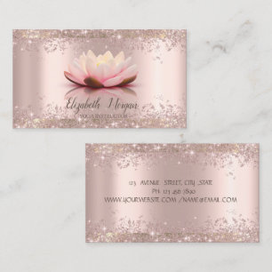 Carte De Visite Lotus Flower Rose Gold Parties scintillant Poussiè