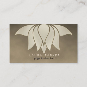 Carte De Visite Lotus Flower Yoga Instructeur Méditation Rétro Or