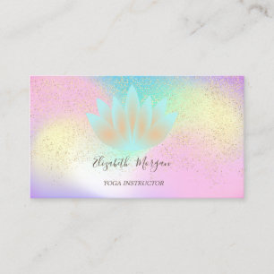 Carte De Visite Lotus, Gold Confetti Yoga Instructeur Lotus